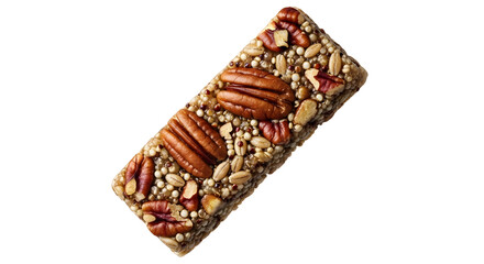 Healthy nut and seed granola bar with pecans and quinoa, perfect for quick snacks and energy boosts