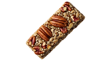 Healthy nut and seed granola bar with pecans and quinoa, perfect for quick snacks and energy boosts