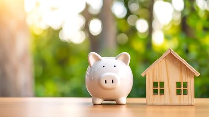 Piggy Bank  House Savings  investment concept.