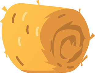 Haystack roll flat vector icon, cartoon bale of hay, straw barn, dry yellow grass heap, agricultural forage fodder straw