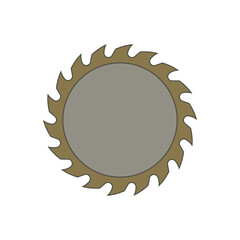 A circular saw blade. Vector logo and icon with sawblade. Isolated illustration on white background.