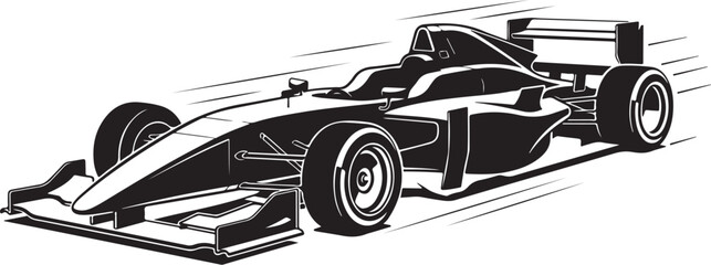 Obraz premium Formula 1 race car in motion, speed, competition, motorsport graphic illustration