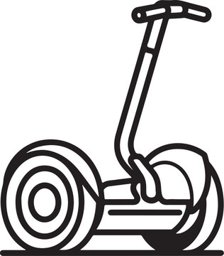Two wheeled self balancing personal transporter icon on white background