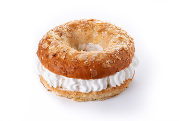 Traditional Spanish Roscón de Reyes with christmas decoration