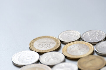 Various Timor Leste centavo coins isolated on white background