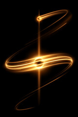 Twirl light lines effect on black background