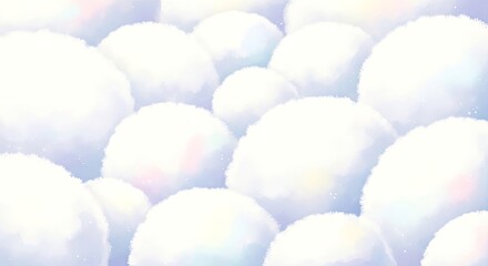 Soft fluffy clouds in pastel blue and white background  