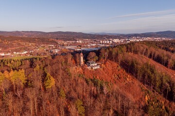 The lookout tower on Prosec Ridge offers a stunning view of Jablonec nad Nisou.