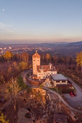 The Liberecka Vysina Lookout Tower stands majestically in Liberec, Czechia