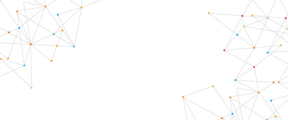 Vector abstract minimalist colorful lines and dots technology pattern geometric background