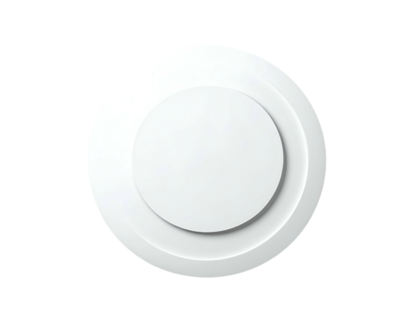 Minimalist white circular diffuser with concentric rings - Powered by Adobe
