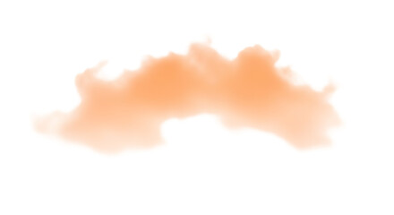 Abstract peach blob shape with soft edges on a stark design on transparent background