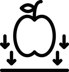 Gravity Apple Symbol for Physics Learning
