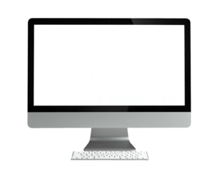 Sleek all-in-one desktop computer with a minimalist design