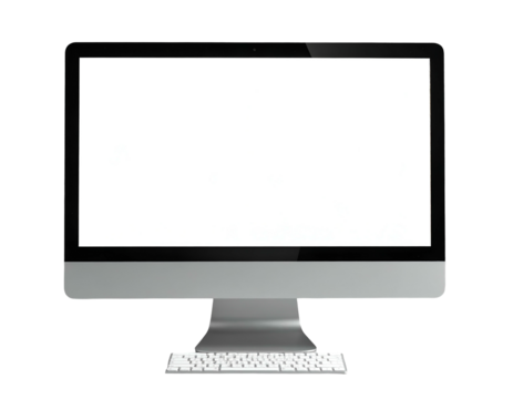 Sleek all-in-one desktop computer with a minimalist design