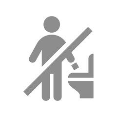 No throwing waste in toilet sign. Do not throw paper vector icon.