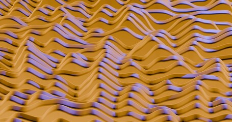 Orange 3D Waves with Purple Accents