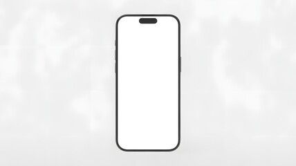 Modern smartphone mockup with blank white screen isolated on background, mobile app UI design template and digital technology concept