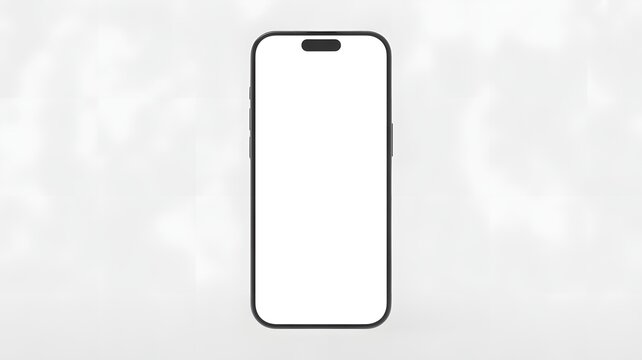 Modern smartphone mockup with blank white screen isolated on background, mobile app UI design template and digital technology concept - Powered by Adobe