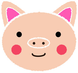 笑っているブタの子供