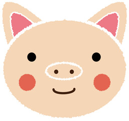 笑っているブタの子供