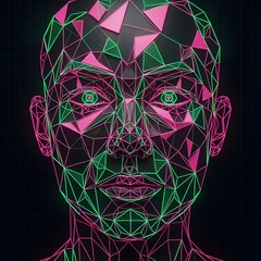 human head with abstract background