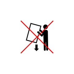 prohibited carrying of carg icon isolated on white background