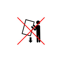 prohibited carrying of carg icon isolated on white background