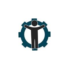 Engine mechanical team gear team work icon isolated on white background