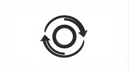 Abstract letter O logo with circular arrow loop, modern minimalist vector symbol for branding and corporate identity.
