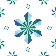 A seamless geometric snowflake pattern designed for versatile product applications, including fabric prints, packaging, stationery, and tile-inspired layouts. the artwork features clean repeating elem