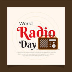 Vector illustration of World Radio Day social media template