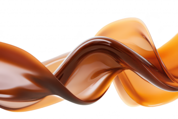 A flowing abstract design featuring smooth. wavy shapes in rich amber and brown hues. creating a sense of motion and elegance. suitable for backgrounds or artistic projects