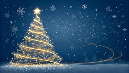  Distant, faint outlines of pine trees add depth to this serene and enchanting winter landscape, perfect for holiday greetings.