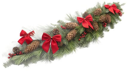 vibrant and traditional Christmas garland made of realistic-