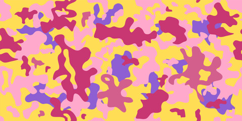 Army camo seamless print. Colorful camouflage military style pattern graphic print for fashion.