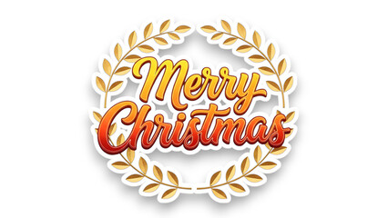 Golden merry christmas wreath on black background festive holiday greeting