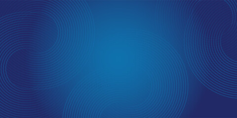 Dark blue abstract vector background with bright and elegant glowing circle lines stacked together, 3D cover of business presentation banner or night party. modern