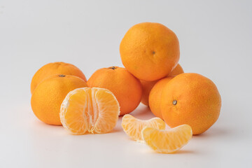 tangerines on a white background