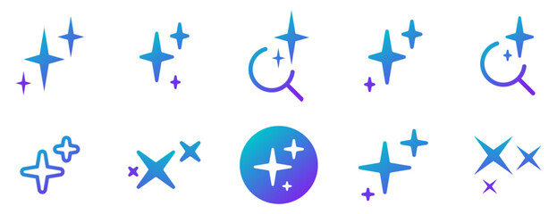 Shine and sparkle stars icon