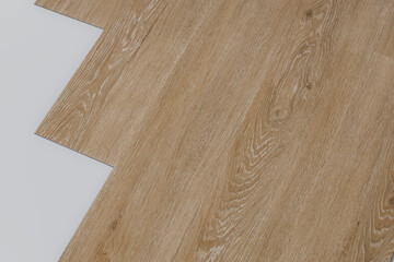 Oak Vinyl Flooring Panel Over White Background
