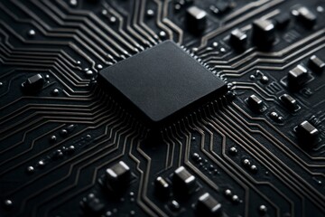 Electronic Microchip Macro Close-Up