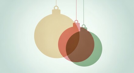 Minimalist Christmas Ornaments Decoration on Pastel Background for Holiday Season