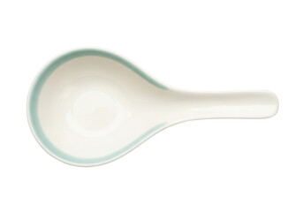 Isolated porcelain oriental spoon utensil elegant dining food kitchen no background object