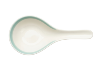 Isolated porcelain oriental spoon utensil elegant dining food kitchen no background object