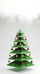 Modern Christmas tree with red and gold ornaments festive holiday season