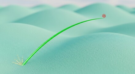 Single stem growing from the ground with a snowflake on tip