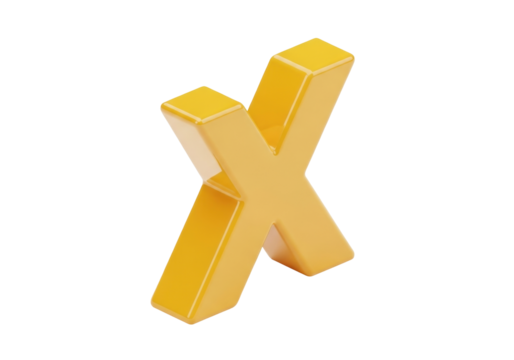 Isolated gold cross shape against a neutral background; three-dimensional rendered object