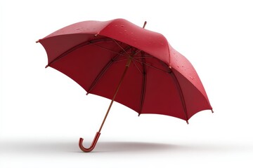 A 3D render of an umbrella protecting an area from rain. Isolated on a plain white background. Concept of insurance, safety cover, and risk management.