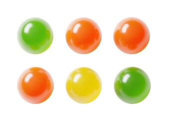 Isolated shiny colorful hard candy drops, group of sweet confectionary treats, snack food